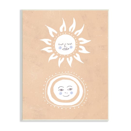 Stupell Industries Rising Sun and Moon Children's Boho Chic Sky Wall Plaque